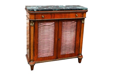 Lot 416 - A Regency rosewood marble top chiffonier with...