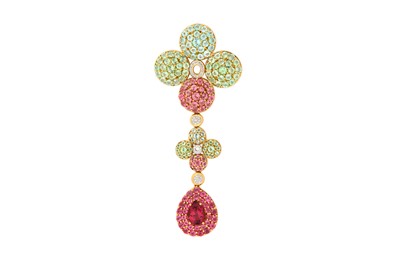 Lot 41 - A multi-coloured tourmaline and diamond...