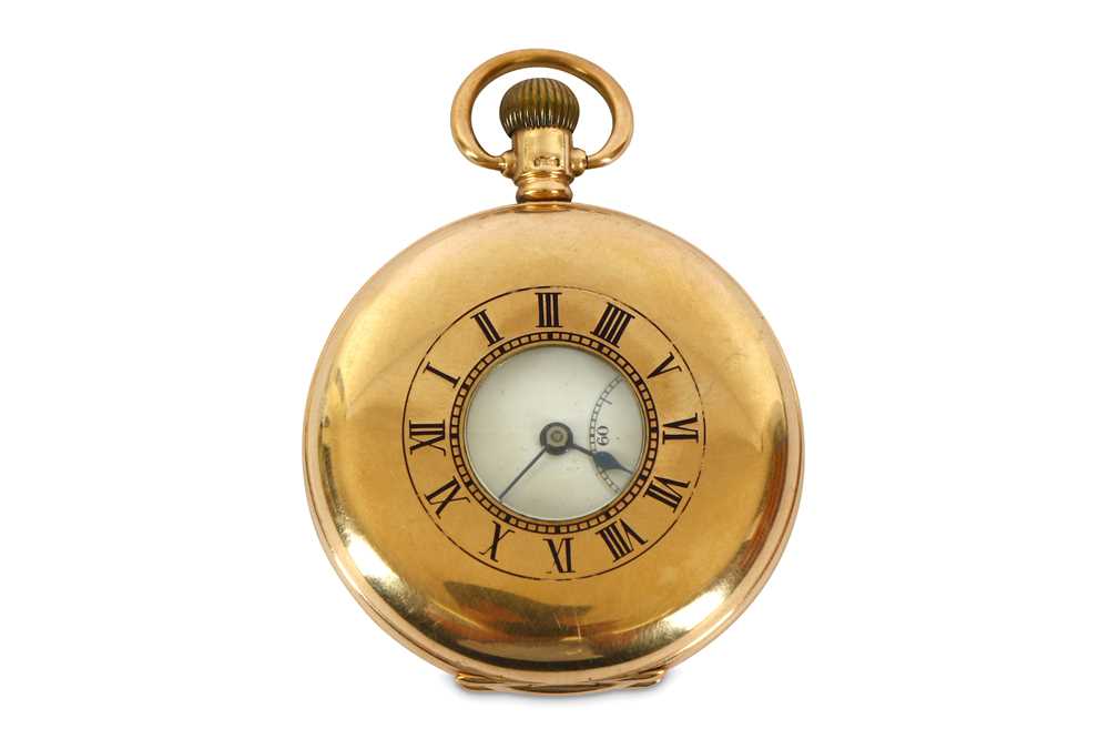 Lot 604 - A 9K GOLD HALF HUNTER POCKET WATCH Date: Circa...