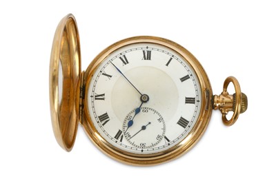 Lot 604 - A 9K GOLD HALF HUNTER POCKET WATCH Date: Circa...