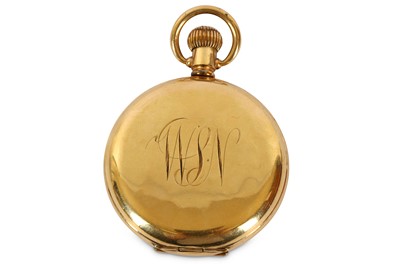 Lot 608 - A GOLD PLATED WALTHAM HALF HUNTER POCKET WATCH...