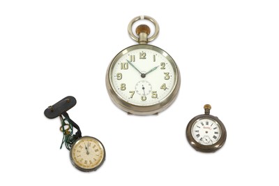 Lot 609A - 3 POCKET WATCHES. -A 8 DAYS GOLIATH QUARTER...