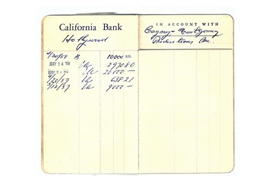 Lot 99 - Cagney (James) A checking account ledger from...