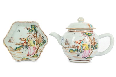 Lot 380 - A CHINESE FAMILLE ROSE TEAPOT, COVER AND STAND....