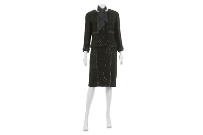 Lot 660 - Chanel Black Sequin Skirt Suit, Autumn 1983,...