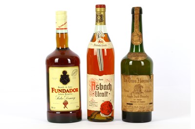 Lot 751 - Three bottles of Brandy from Spain, German &...