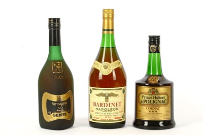 Lot 752 - The French Brandy Hatrick - One Armagnac, one...