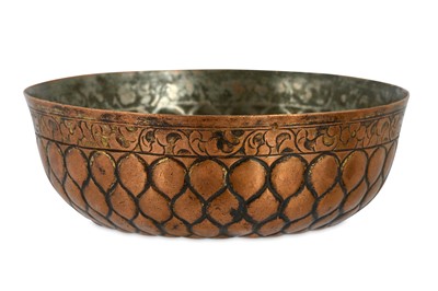 Lot 171 - A SMALL GILT COPPER ALLOY (TOMBAK) BOWL ...