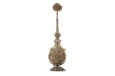 Lot 284 - A PARCEL-GILT SILVER FILIGREE ROSEWATER...