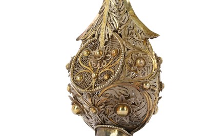 Lot 284 - A PARCEL-GILT SILVER FILIGREE ROSEWATER...