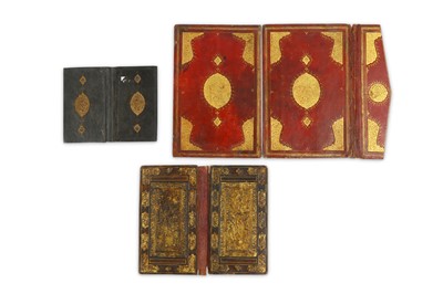 Lot 265 - *THREE LEATHER BOOK COVERS PROPERTY FROM AN...