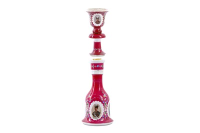 Lot 139 - *A PORCELAIN WATER PIPE (QALYAN) BOTTLE AND...