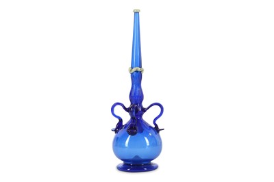 Lot 215 - *A QAJAR COBALT BLUE GLASS BOTTLE PROPERTY...