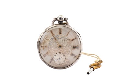 Lot 85 - A SILVER OPEN FACE FUSEE POCKET WATCH Movement:...
