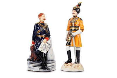 Lot 49 - Two Michael Sutty ceramic figures of military...