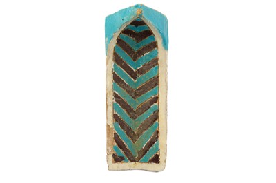 Lot 212 - A TURQUOISE AND BROWN-PAINTED CUERDA SECA...