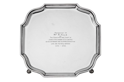 Lot 254 - A George V sterling silver salver, London 1925...