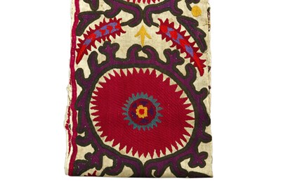 Lot 110 - AN EMBROIDERED TASHKENT SUZANI BAND Uzbekistan,...