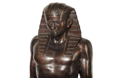Lot 42 - A LARGE EMPIRE STYLE BRONZE FIGURE OF RAMESSES...