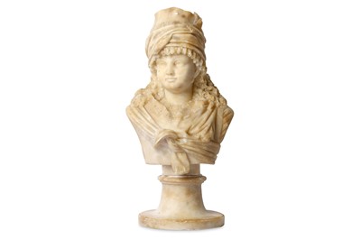 Lot 126 - A LATE 19TH CENTURY ITALIAN ALABASTER BUST OF...