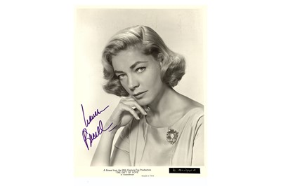 Lot 90 - Bacall (Lauren) Black and white, head and...