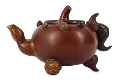 Lot 662 - A CHINESE YIXING ZISHA ‘NUTS’ TEAPOT AND COVER....