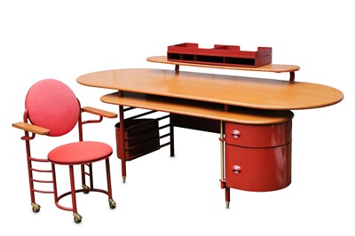 Lot 25 - FRANK LLOYD WRIGHT 'Johnson Wax' desk and...