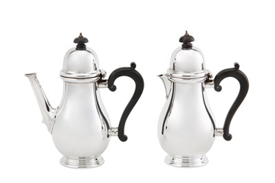 Lot 234 - A George V sterling silver café au lait set,...