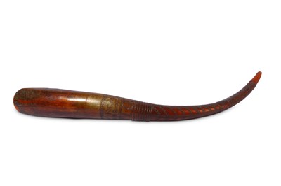 Lot 248 - AN ETHIOPIAN HORN SPOON Of slender,...