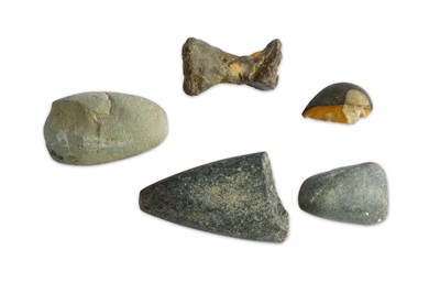 Lot 133 - THREE NEOLITHIC STONE POLISHED AXES Including...