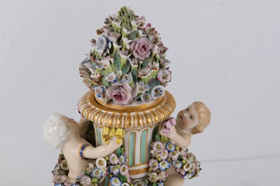 Lot 53 - A pair of 19th Century Meissen porcelain jars...