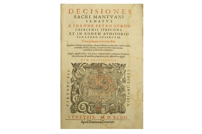 Lot 86 - Sordi [de Surdis] (Giovanni Pietro) Decisiones...