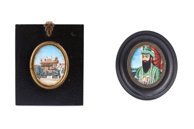 Lot 364 - TWO INDIAN IVORY MINIATURES  Company School,...