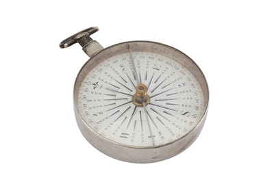 Lot 54 - A George III sterling silver mounted compass,...