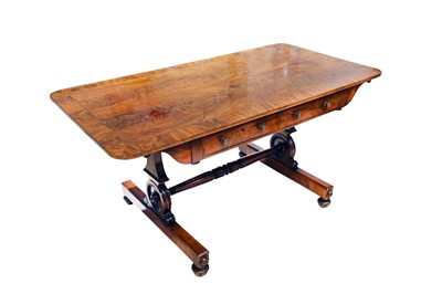 Lot 358 - A 19th Century mahogany writing library table,...