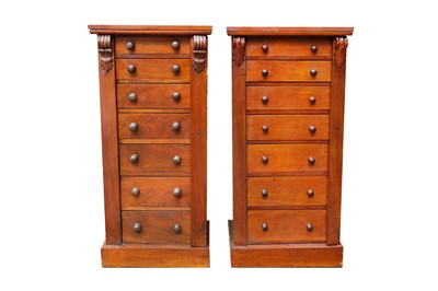 Lot 322 - A matched pair of Victorian Wellington chests,...