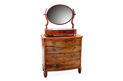 Lot 341 - A 19th Century mahogany bow front chest of...