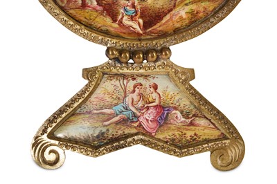 Lot 72 - A LATE 19TH CENTURY VIENNESE ENAMEL AND GILT...