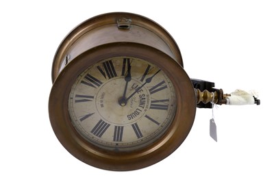 Lot 228 - A French brass case wall clock, circular white...