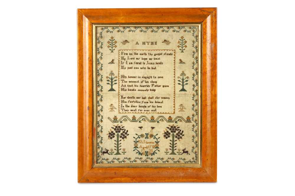 Lot 209 - A William IV sampler 'A Hymn', by F. A....