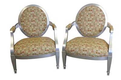 Lot 374 - A pair of Donghia 'Grand Soleil' elbow chairs,...