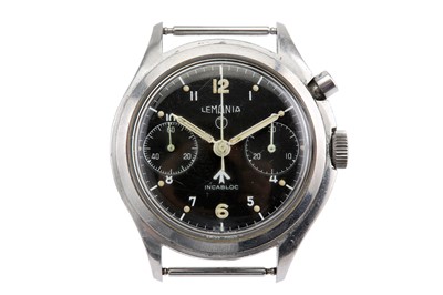 Lot 360 - LEMANIA. A RARE MEN'S STAINLESS STEEL MANUAL...
