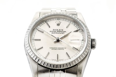Lot 331 - ROLEX. A MEN'S STAINLESS STEEL AUTOMATIC...