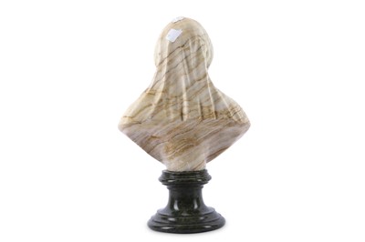 Lot 219 - A 19th Century alabaster bust of a girl...