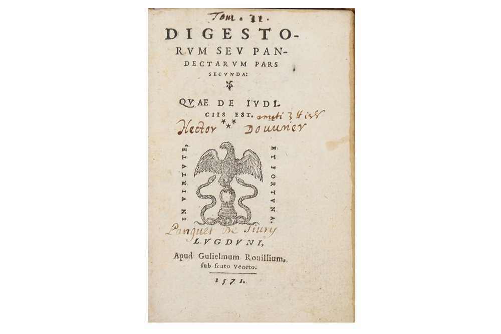Lot 56 - Justinian.- Digestorum seu Pandectarum pars...