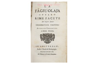 Lot 35 - Fagiuoli (Giovabattista) La Fagiuolaja ovvero...
