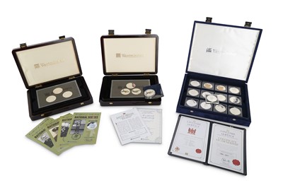 Lot 173 - A group of sterling silver commemorative coins,...