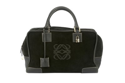 Lot 674 - Loewe Black Suede Amazona 36, black leather...