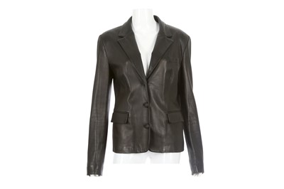 Lot 676 - Gianni Versace Black Leather Blazer, early...