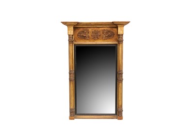 Lot 397 - A Regency gilt wood pier mirror, the...